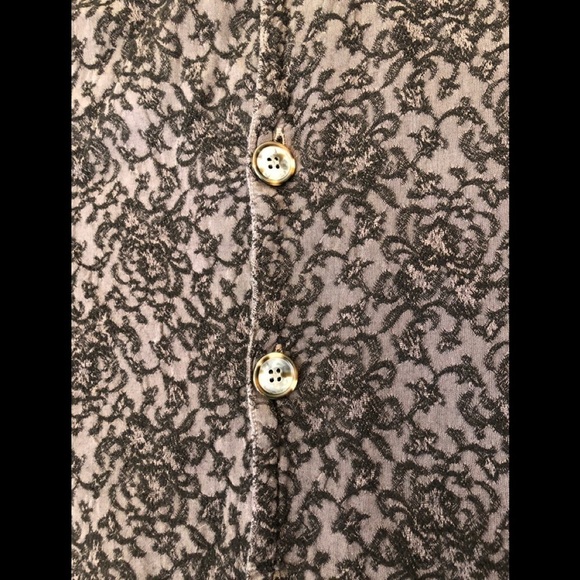 CP Shades Vintage Black Floral Button Up Top Jacket Size Medium Style R927-365 - Picture 3 of 10